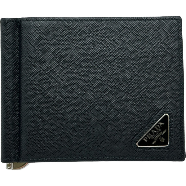 【未使用級】プラダ マネークリップ トライアングルロゴ サフィアーノ ブラック プラダ PRADA トライアングルロゴ マネークリップ 2MN077 ブラック