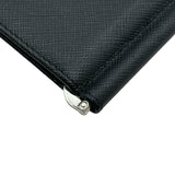 プラダ PRADA トライアングルロゴ マネークリップ 2MN077 ブラック サフィアーノ レディース 二つ折り財布