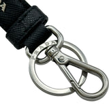 プラダ PRADA トライアングルロゴ キーホルダー 2PP68T ブラック シルバー金具 サフィアーノ レディース キーホルダー