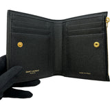サンローラン SAINT LAURENT アップタウンコンパクトウォレット 582296 ブラック ゴールド金具 レザー レディース 二つ折り財布