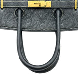 エルメス HERMES バーキン35 □H刻印 ブラック/ホワイトステッチ ゴールド金具 トゴ レディース ハンドバッグ