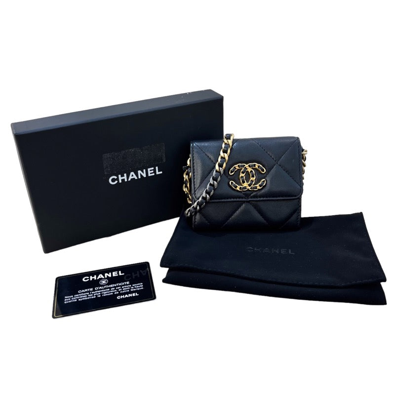 シャネル CHANEL CHANEL19 フラップコインパース AP1787 ブラック ...