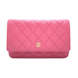 シャネル CHANEL チェーンウォレット AP0250 ピンク/GD金具 キャビアスキン レディース ウォレットチェーン