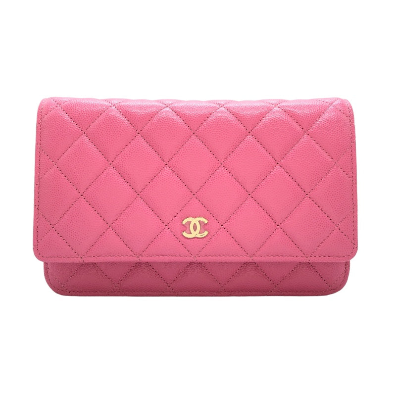 シャネル CHANEL チェーンウォレット AP0250 ピンク/GD金具 キャビアスキン レディース ウォレットチェーン