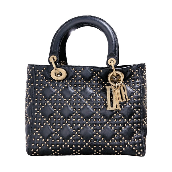クリスチャン・ディオール Christian Dior レディディオール ミディアム ブラック/ゴールド金具 レディース ハンドバッグ