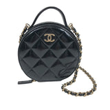 シャネル CHANEL ラウンドミニショルダーバッグ AP2940 ブラック ゴールド金具 パテントレザー レディース ショルダーバッグ