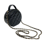シャネル CHANEL ラウンドミニショルダーバッグ AP2940 ブラック ゴールド金具 パテントレザー レディース ショルダーバッグ