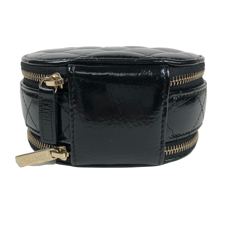 シャネル CHANEL ラウンドミニショルダーバッグ AP2940 ブラック ゴールド金具 パテントレザー レディース ショルダーバッグ