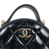 シャネル CHANEL ラウンドミニショルダーバッグ AP2940 ブラック ゴールド金具 パテントレザー レディース ショルダーバッグ