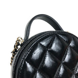 シャネル CHANEL ラウンドミニショルダーバッグ AP2940 ブラック ゴールド金具 パテントレザー レディース ショルダーバッグ