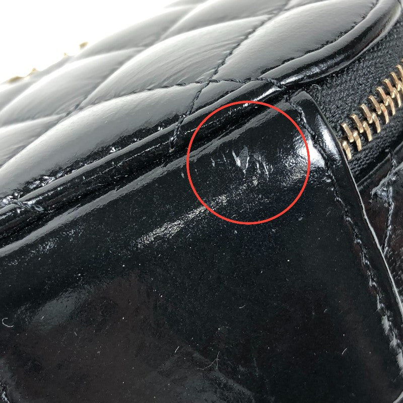 シャネル CHANEL ラウンドミニショルダーバッグ AP2940 ブラック ゴールド金具 パテントレザー レディース ショルダーバッグ
