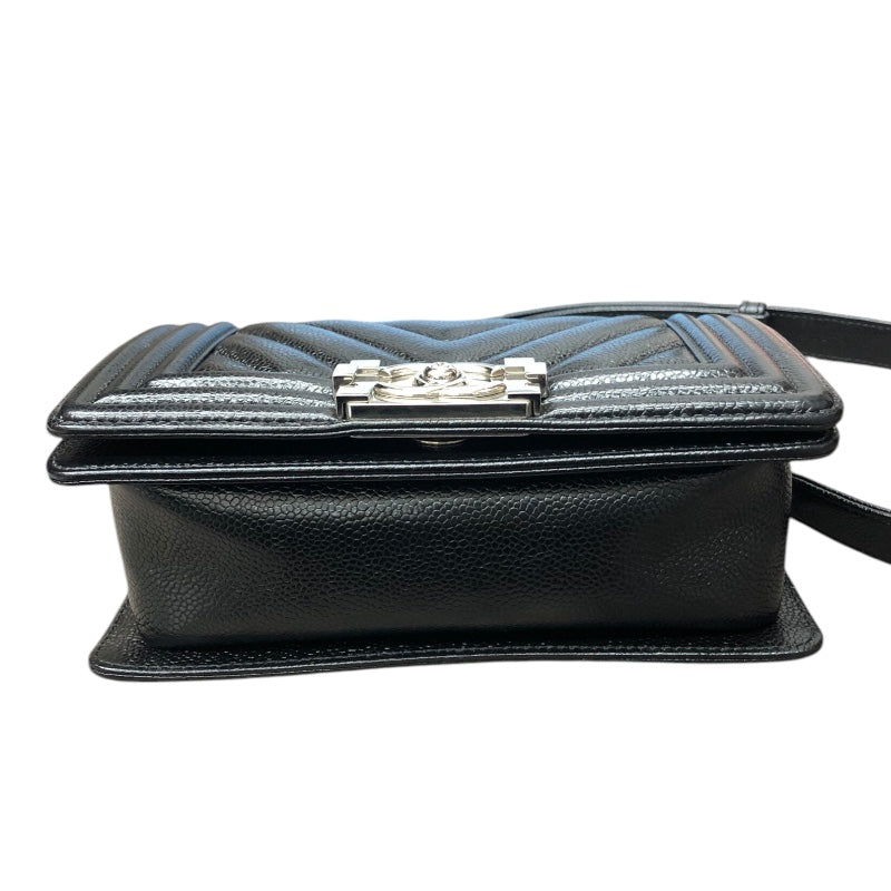 シャネル CHANEL ボーイシャネル20 シェブロン A67085 ブラック キャビアスキン レディース ショルダーバッグ