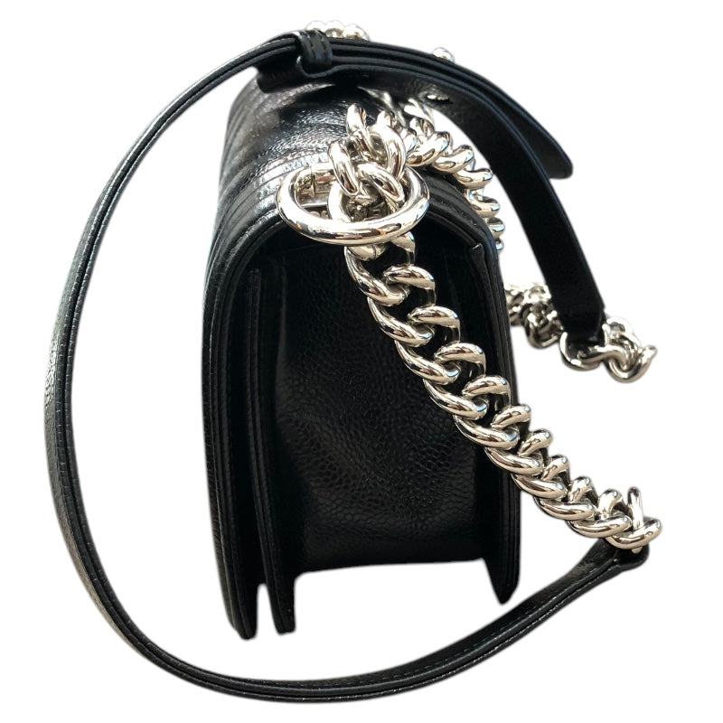 シャネル CHANEL ボーイシャネル20 シェブロン A67085 ブラック キャビアスキン レディース ショルダーバッグ