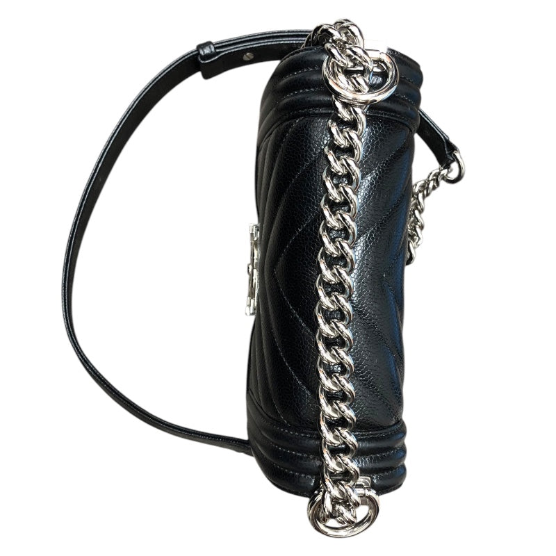 シャネル CHANEL ボーイシャネル20 シェブロン A67085 ブラック キャビアスキン レディース ショルダーバッグ