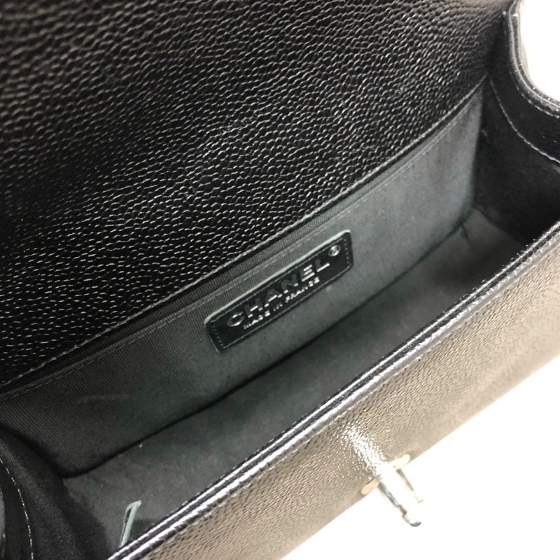 シャネル CHANEL ボーイシャネル20 シェブロン A67085 ブラック キャビアスキン レディース ショルダーバッグ