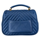 シャネル CHANEL Vステッチ2WAYバッグ ブルー ゴールド金具 ラム レディース ショルダーバッグ