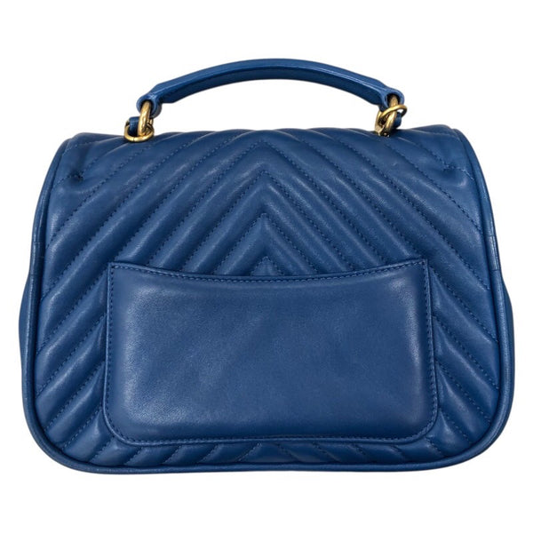 シャネル CHANEL Vステッチ2WAYバッグ ブルー ゴールド金具 ラム レディース ショルダーバッグ