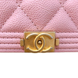 シャネル CHANEL ボーイシャネルチェーンウォレット A81969 ピンク　GD金具 キャビアスキン レディース ショルダーバッグ