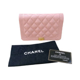 シャネル CHANEL ボーイシャネルチェーンウォレット A81969 ピンク　GD金具 キャビアスキン レディース ショルダーバッグ