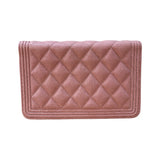シャネル CHANEL ボーイシャネルチェーンウォレット A81969 ピンク　GD金具 キャビアスキン レディース ショルダーバッグ