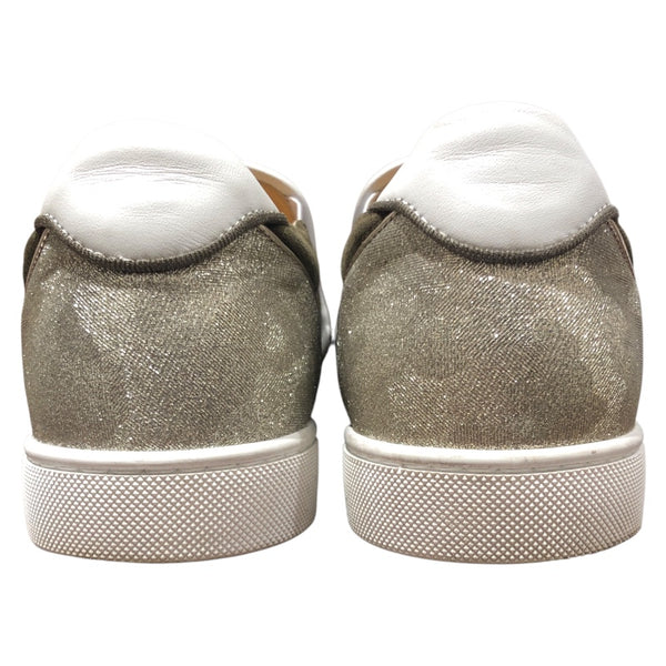 クリスチャン・ルブタン Christian louboutin スタッズ装飾ローラーボードスリッポン カーキ スウェード メンズ スリッポン