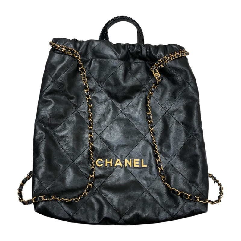 シャネル CHANEL シャネル22バックパック AS3313 ブラック×GD金具 カーフレザー レディース リュック・デイパック
