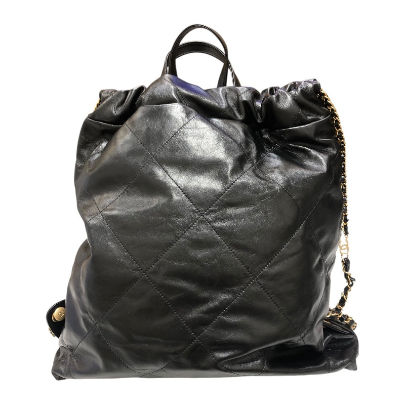 シャネル CHANEL シャネル22バックパック AS3313 ブラック×GD金具 カーフレザー レディース リュック・デイパック