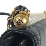 シャネル CHANEL マトラッセパールチェーンショルダー AS0584 ブラック ゴールド金具 ラムスキン レディース ショルダーバッグ