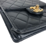 シャネル CHANEL マトラッセパールチェーンショルダー AS0584 ブラック ゴールド金具 ラムスキン レディース ショルダーバッグ
