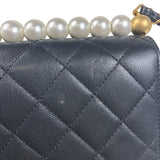 シャネル CHANEL マトラッセパールチェーンショルダー AS0584 ブラック ゴールド金具 ラムスキン レディース ショルダーバッグ
