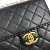 シャネル CHANEL マトラッセパールチェーンショルダー AS0584 ブラック ゴールド金具 ラムスキン レディース ショルダーバッグ