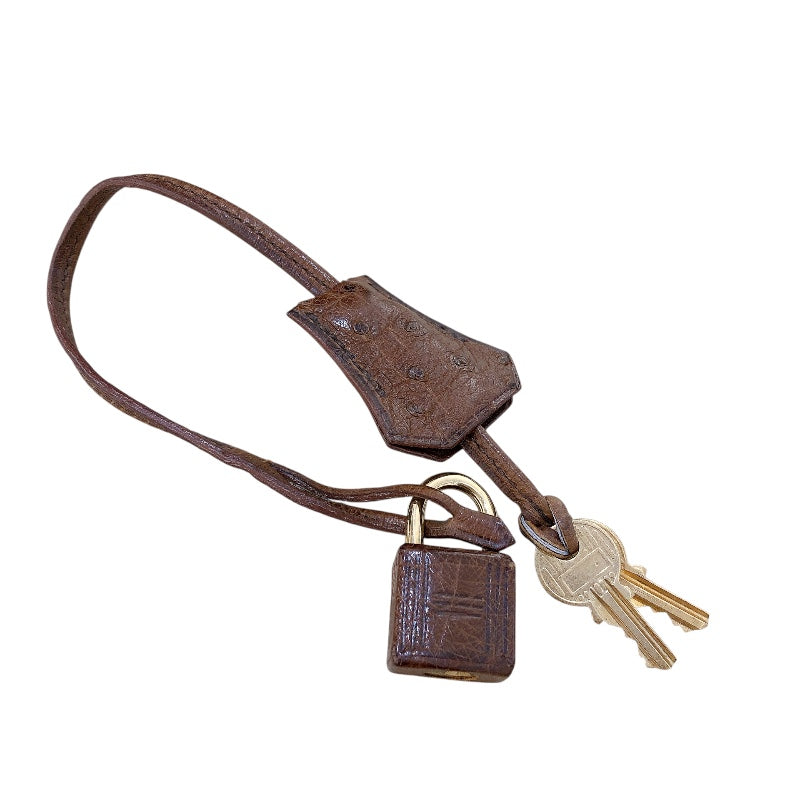 エルメス HERMES ケリー35　外縫い 〇Y刻 コカオン/GD金具 オーストリッチ レディース ハンドバッグ