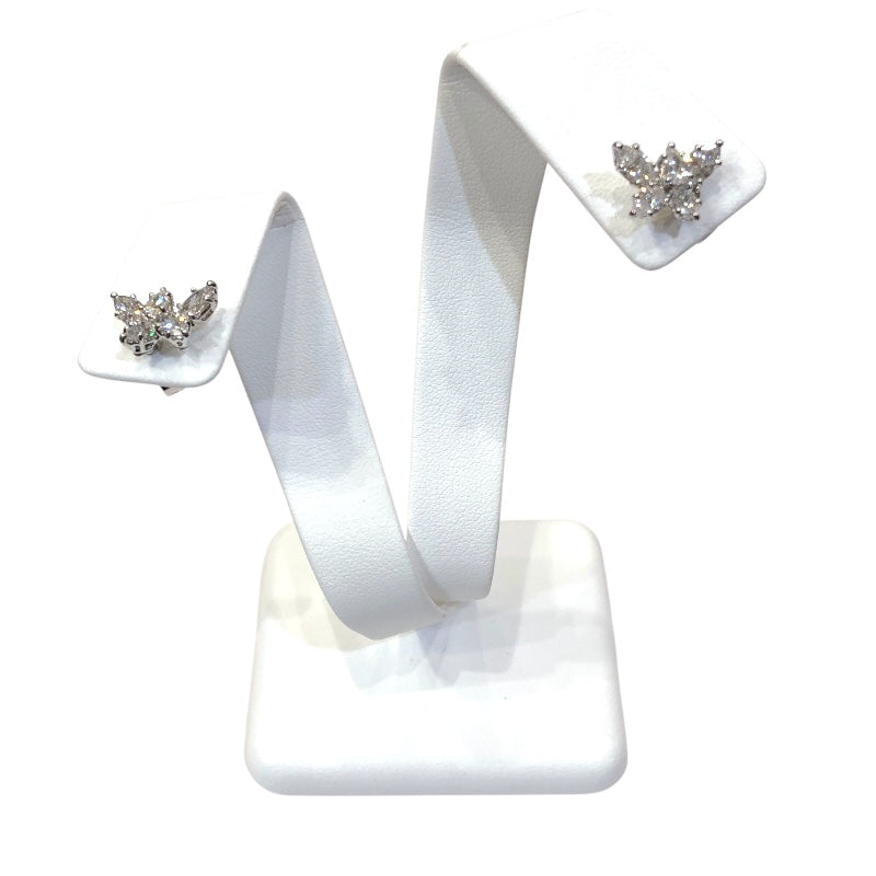 ハリーウィンストン HARRY WINSTON ウィンストンクラスター ダイヤピアス シルバー Pt950/ダイヤモンド ジュエリー