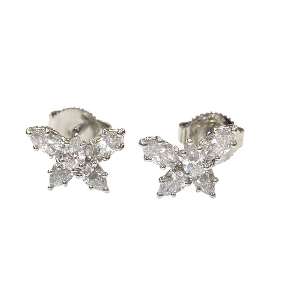 ハリーウィンストン HARRY WINSTON ウィンストンクラスター ダイヤピアス シルバー Pt950/ダイヤモンド ジュエリー