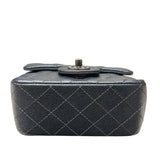 シャネル CHANEL ミニマトラッセ17 A35200 メタリックブルー　SV金具 キャビアスキン ユニセックス ショルダーバッグ