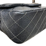 シャネル CHANEL ミニマトラッセ17 A35200 メタリックブルー　SV金具 キャビアスキン ユニセックス ショルダーバッグ