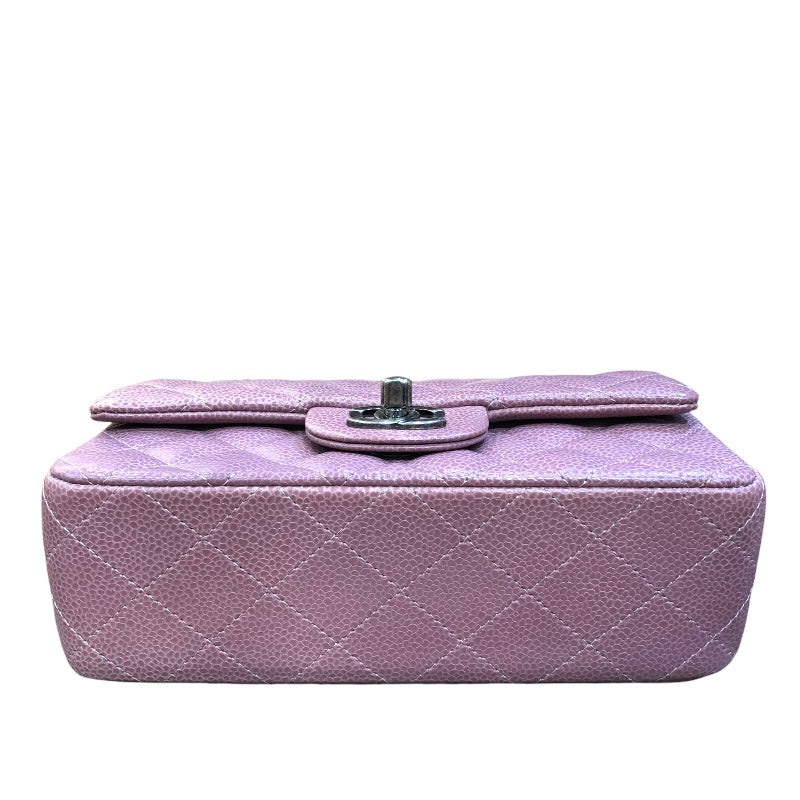 シャネル CHANEL ミニマトラッセ20 A69900 パープル SV金具 キャビアスキン ユニセックス ショルダーバッグ