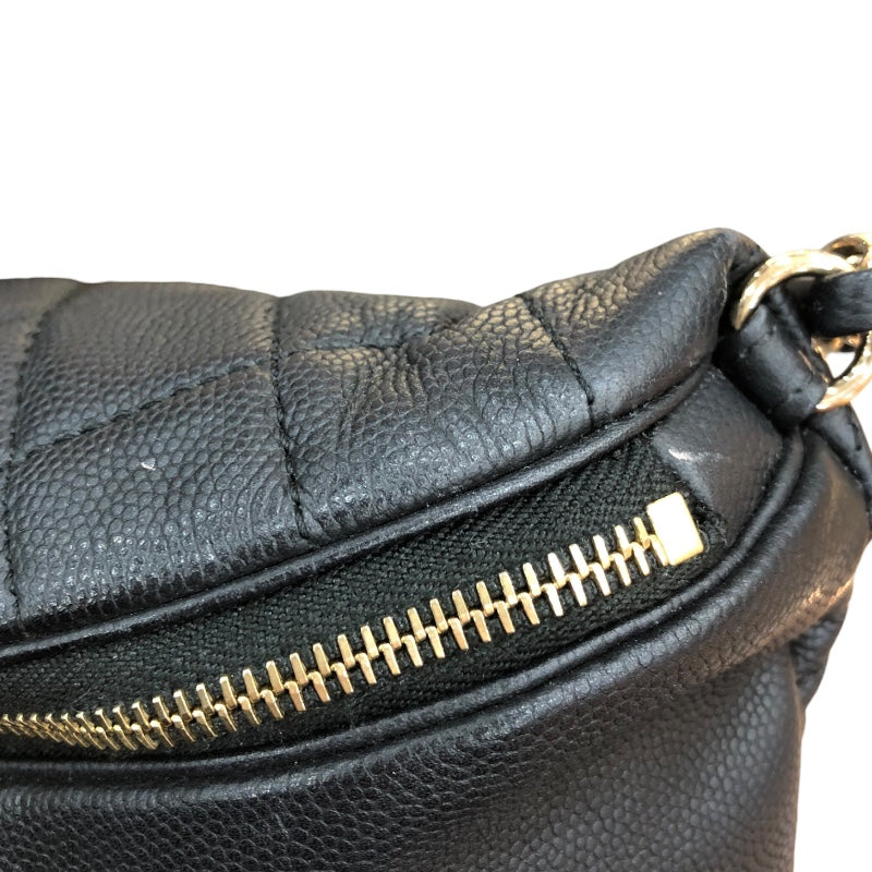 シャネル CHANEL マトラッセウエストバッグ AS0465 ブラック GD金具 キャビアスキン ユニセックス ウエストバッグ