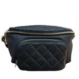 シャネル CHANEL マトラッセウエストバッグ AS0465 ブラック GD金具 キャビアスキン ユニセックス ウエストバッグ