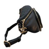 シャネル CHANEL マトラッセウエストバッグ AS0465 ブラック GD金具 キャビアスキン ユニセックス ウエストバッグ