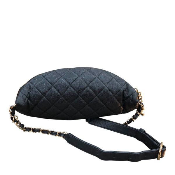 シャネル CHANEL マトラッセウエストバッグ AS0465 ブラック GD金具 キャビアスキン ユニセックス ウエストバッグ