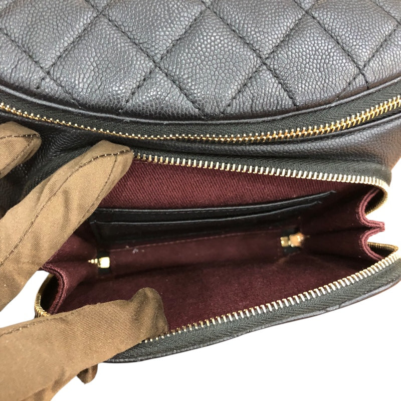 シャネル CHANEL マトラッセウエストバッグ AS0465 ブラック GD金具 キャビアスキン ユニセックス ウエストバッグ