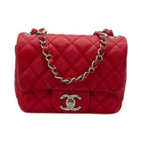 シャネル CHANEL ミニマトラッセ17 A35200/12番台 レッド×SV金具 キャビアスキン レディース ショルダーバッグ