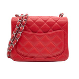 シャネル CHANEL ミニマトラッセ17 A35200/12番台 レッド×SV金具 キャビアスキン レディース ショルダーバッグ