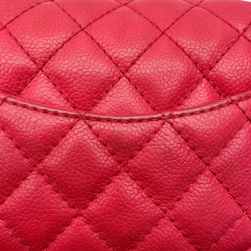 シャネル CHANEL ミニマトラッセ17 A35200/12番台 レッド×SV金具 キャビアスキン レディース ショルダーバッグ