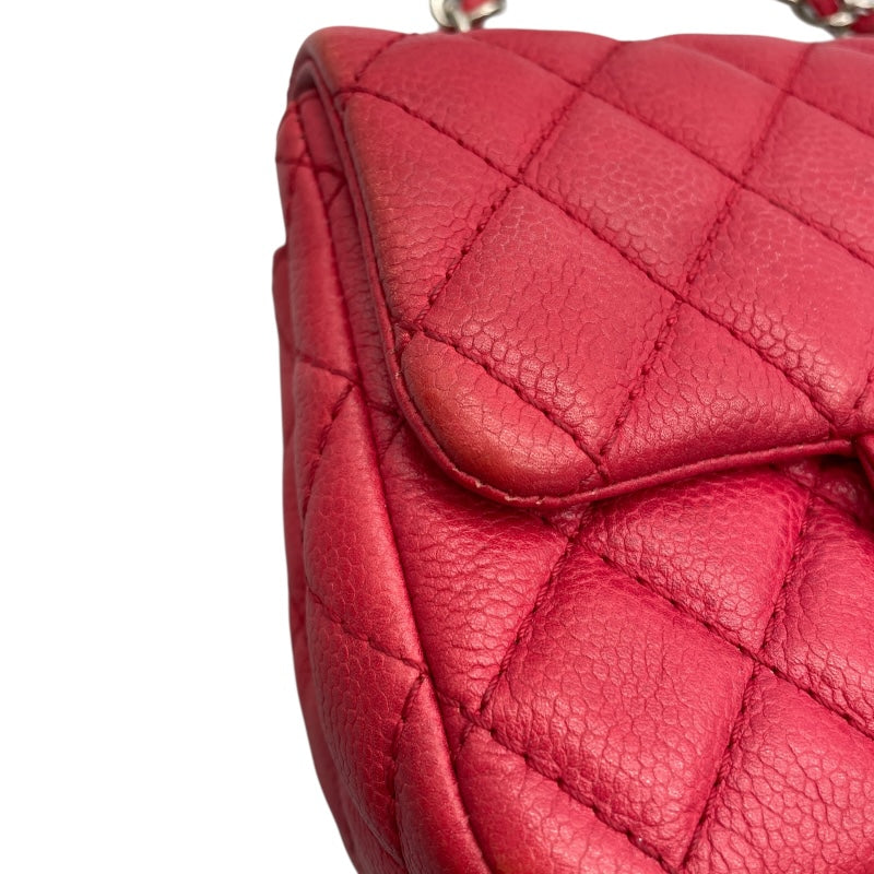 シャネル CHANEL ミニマトラッセ17 A35200/12番台 レッド×SV金具 キャビアスキン レディース ショルダーバッグ