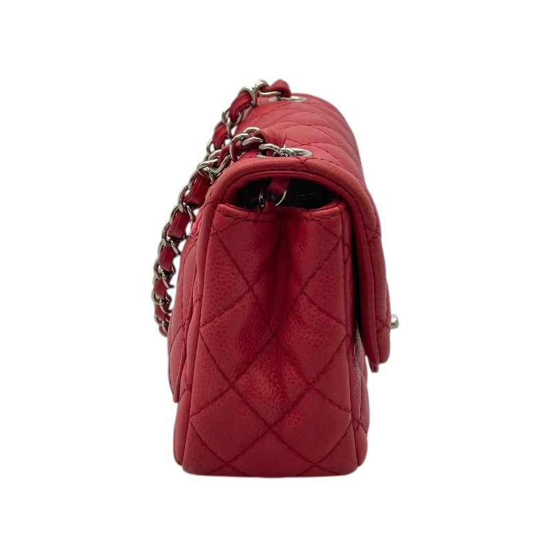 シャネル CHANEL ミニマトラッセ17 A35200/12番台 レッド×SV金具 キャビアスキン レディース ショルダーバッグ