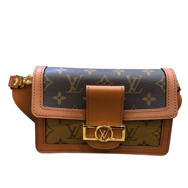 ルイ・ヴィトン LOUIS VUITTON バムバッグ ドーフィーヌ M44586 ブラウン　GD金具 モノグラム・リバース レディース ウエストバッグ