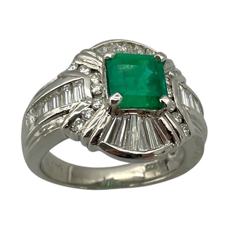 Pt900 エメラルド/ダイヤ リング Pt/エメラルド/ダイヤモンド エメラルド ジュエリー