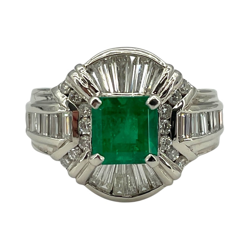 Pt900 エメラルド/ダイヤ リング Pt/エメラルド/ダイヤモンド エメラルド ジュエリー